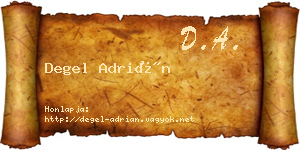 Degel Adrián névjegykártya